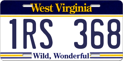 WV license plate 1RS368