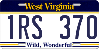 WV license plate 1RS370