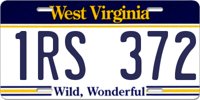 WV license plate 1RS372
