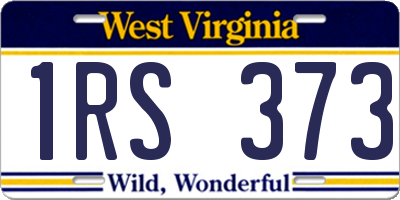 WV license plate 1RS373