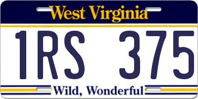 WV license plate 1RS375