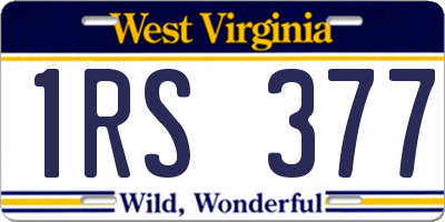 WV license plate 1RS377