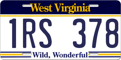 WV license plate 1RS378