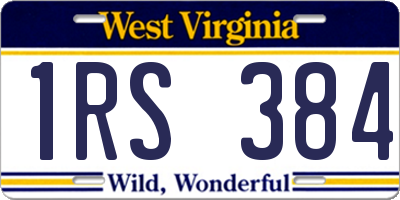 WV license plate 1RS384