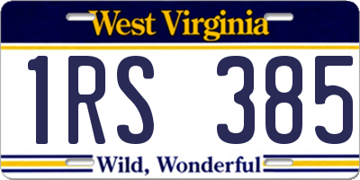 WV license plate 1RS385