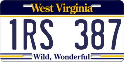 WV license plate 1RS387