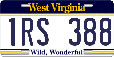 WV license plate 1RS388