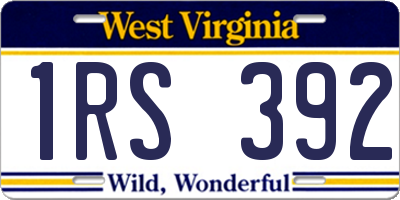 WV license plate 1RS392