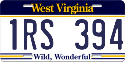 WV license plate 1RS394