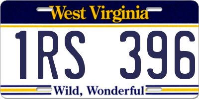 WV license plate 1RS396