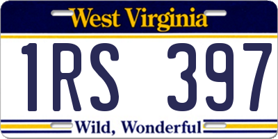 WV license plate 1RS397