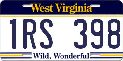 WV license plate 1RS398