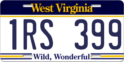 WV license plate 1RS399