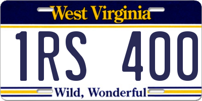 WV license plate 1RS400