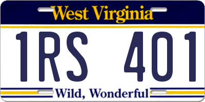 WV license plate 1RS401