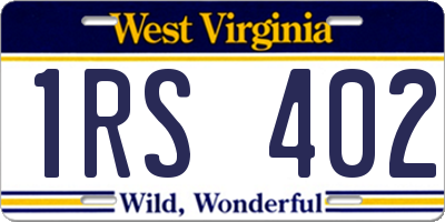 WV license plate 1RS402