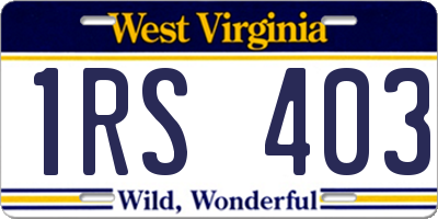 WV license plate 1RS403