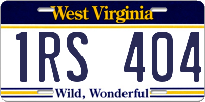WV license plate 1RS404