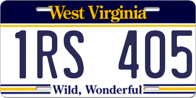 WV license plate 1RS405