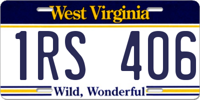 WV license plate 1RS406