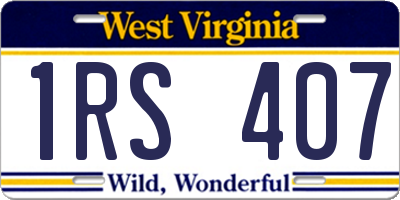 WV license plate 1RS407