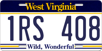 WV license plate 1RS408