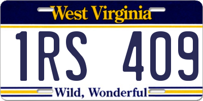 WV license plate 1RS409