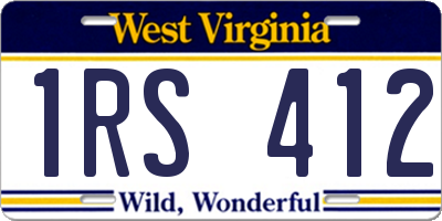 WV license plate 1RS412