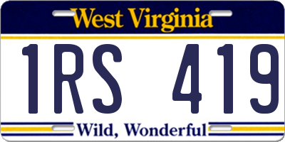WV license plate 1RS419
