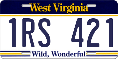 WV license plate 1RS421