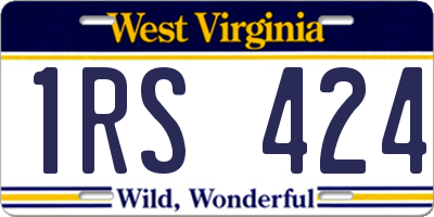 WV license plate 1RS424