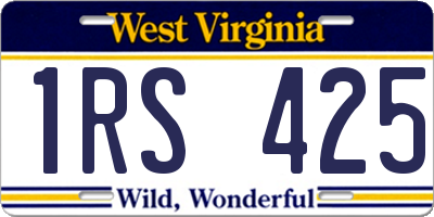WV license plate 1RS425