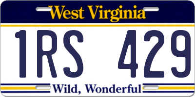 WV license plate 1RS429
