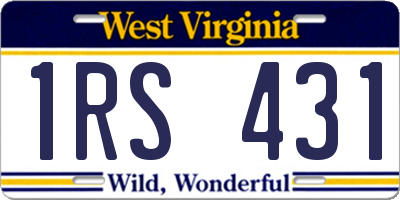 WV license plate 1RS431