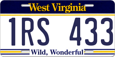 WV license plate 1RS433