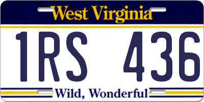 WV license plate 1RS436