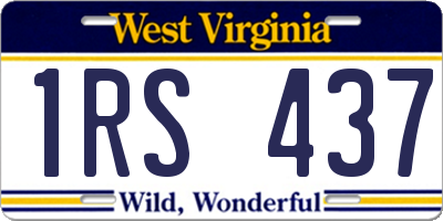 WV license plate 1RS437