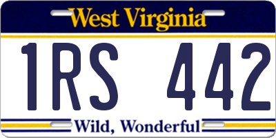 WV license plate 1RS442