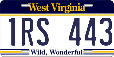 WV license plate 1RS443