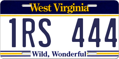 WV license plate 1RS444