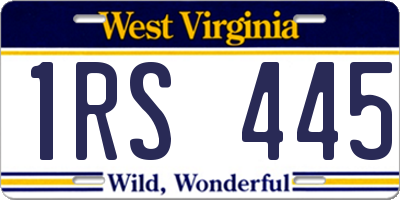 WV license plate 1RS445