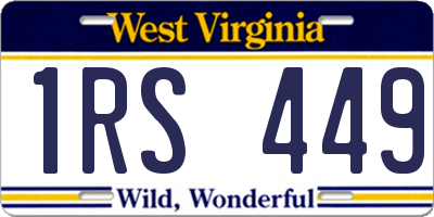 WV license plate 1RS449