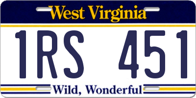 WV license plate 1RS451