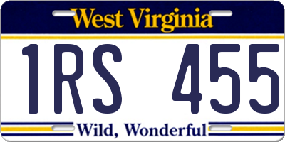 WV license plate 1RS455