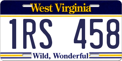 WV license plate 1RS458