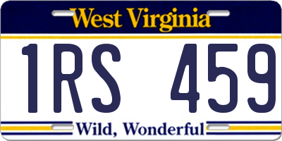 WV license plate 1RS459