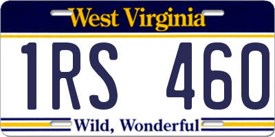 WV license plate 1RS460