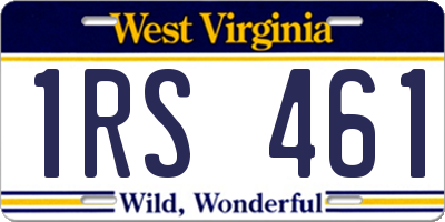WV license plate 1RS461