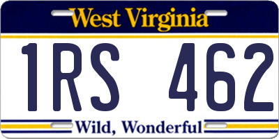 WV license plate 1RS462