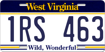WV license plate 1RS463